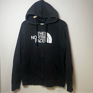 The North Face Full Zip Hoodie Men’s L Black Half Dome Logo Jacket Athletic Wear